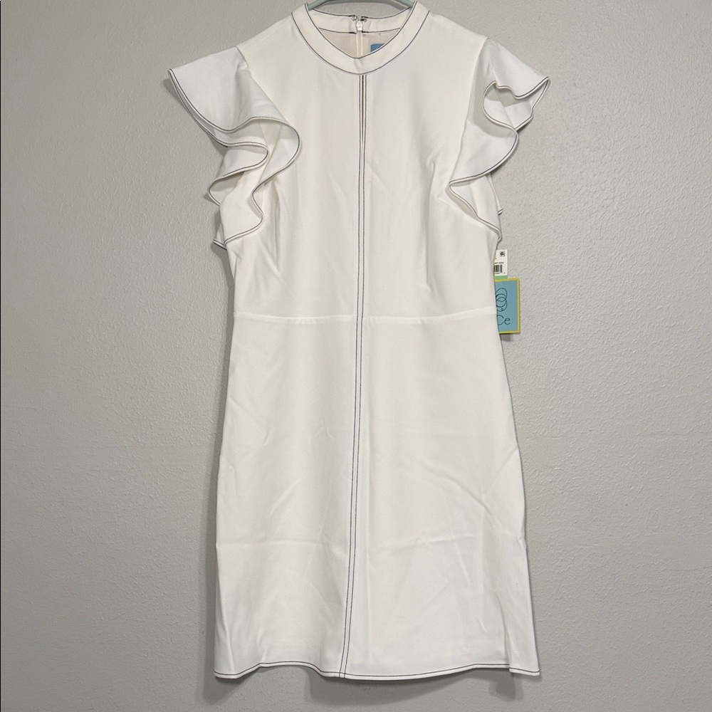 CeCe White Ruffle Sleeve Mini Dress